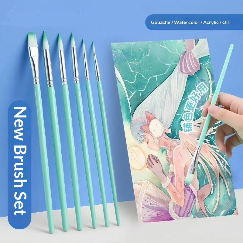 Набор из 6 нейлоновых кистей д – обзор и цена Gouache Paint Set